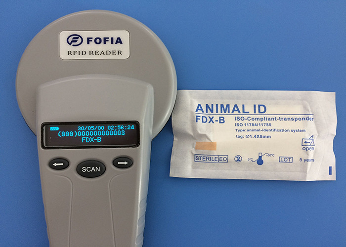microchip del risponditore di iso di 1.4*8mm, chip portatile di identificazione dell'animale domestico per il cane/gatto