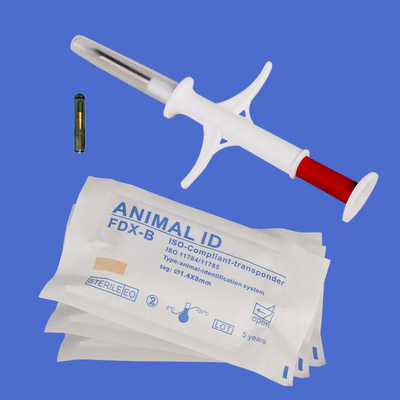 Microchip animale di identificazione iniettato etichetta di vetro di iso Rfid di LF per l'inseguimento animale dell'animale domestico