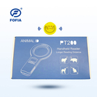 il lettore For Animal Management di 134.2Khz RFID 12 lingue OLED visualizza il bottone blu