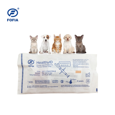 microchip di iso dell'etichetta di temperatura del cane di 134.2kHz FOFIA con la temperatura che individua tecnologia
