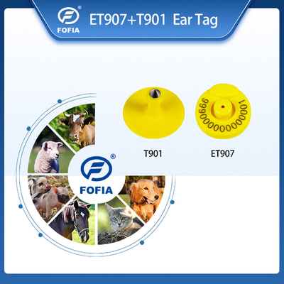 FOFIA RFID Tag auricolare elettronico Tag di tracciamento animale con termometro per bovini e pecore