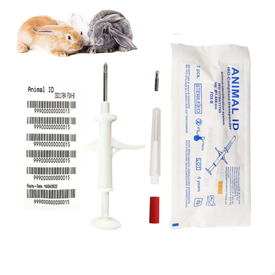 Tag FDX B per il microchip animale in borsa sterilizzata con 4 adesivi a codice a barre