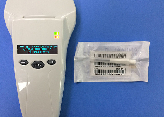 Analizzatore grigio del microchip di RFID tenuto in mano per gestione animale, 12 ore di orario di lavoro