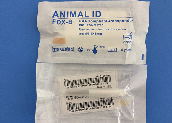 Animale domestico riutilizzabile che segue microchip, chip di identità di 1.4*8mm per i cani 10 anni di garanzia