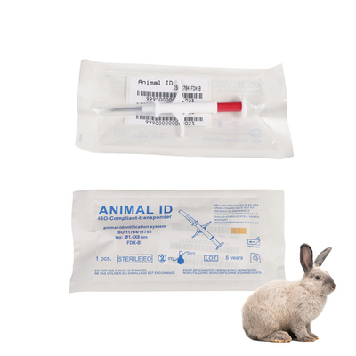 siringhe animali del microchip di identificazione di 134.2Khz RFID con le etichette di 1.4*8mm Bioglass per i risponditori iniettabili dell'animale domestico