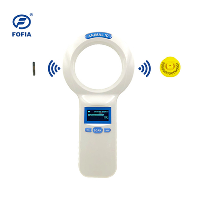 Scanner di microchip per animali bianco OLED 24/7 con lettore RFID incorporato