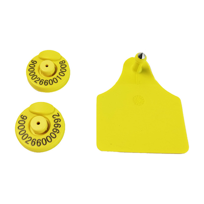Tag auricolare RFID giallo leggero per il monitoraggio e la gestione del bestiame