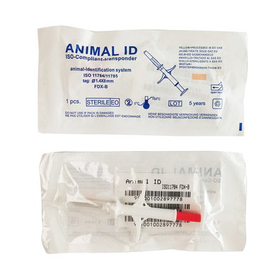 R/W standard ISO 11784/5 FDX-B Microchip di identificazione ISO in siringa bianca per l'identificazione degli animali
