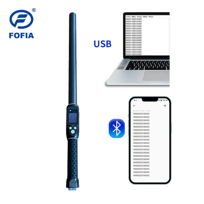 Custom ISO FDX-B HDX 30.000 Registrazioni Manuale Stick RFID Reader Per il bestiame e il bestiame tag orecchio Microchip Long Range Plastic