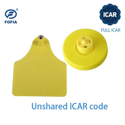 Etichetta elettronica circolare per animali con etichetta auricolare RFID Icar completa progettata per la gestione dell'allevamento e della macellazione conforme a ISO11784 5 e FDX B