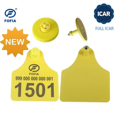 FULL ICAR ET908 Tag d'orecchio circolare per l'identificazione degli animali con supporto per lettori BLE ISO11784/5 Codice ICAR non condiviso