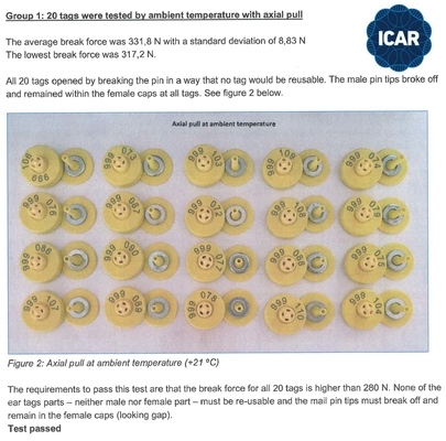 ISO11784/5 Codice ICAR non condiviso Tag auricolare RFID per l'identificazione degli animali con lettore BLE e supporto circolare FULL ICAR ET908