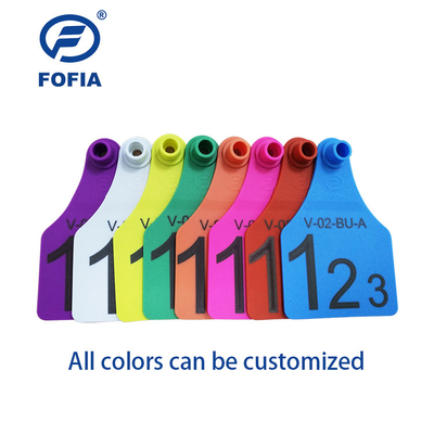 Giallo Standard ISO Etichette auricolari elettroniche per la gestione del bestiame Standard ISO11784/5 HDX/FDX
