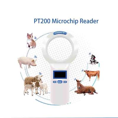 Scanner per microchip per animali PT200 progettato per leggere informazioni su microchip e temperatura compatibili con 1000 dati memorizzati