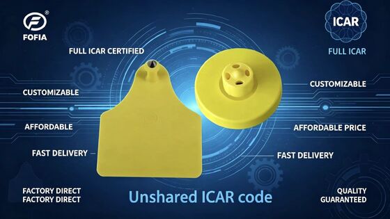 FULL ICAR Certified Durable Electronic Ear Tags per il tracciamento e l'identificazione del bestiame