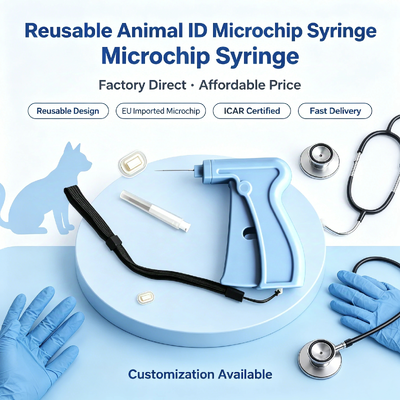 ISO11784/5 FDX-B 134.2KHz Microchip impiantabile per l'identificazione degli animali con tag in bioglass da 2,12*12 mm