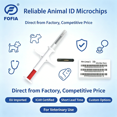 Microchip di identificazione della siringa sterilizzata certificata ICAR con standard ISO11784/5 FDX-B e EO per la sterilizzazione a gas per animali