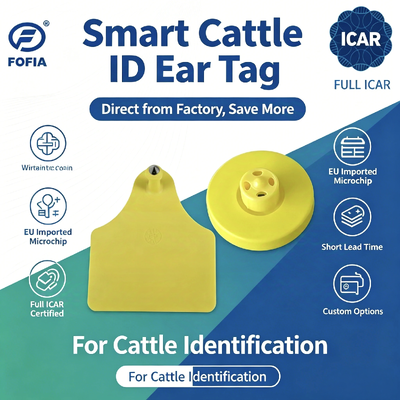 Marchio auricolare elettronico per l'identificazione del bestiame Marchio auricolare in TPU durevole per il monitoraggio del bestiame e la gestione completa dell'azienda agricola