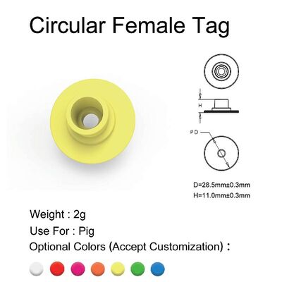 Etichette auricolari per animali Etichetta auricolare in plastica per maiale Marcatore identificativo Numero logo personalizzabile Etichetta auricolare per bovini con chip RFID