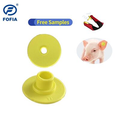 Etichette auricolari per animali Etichetta auricolare in plastica per maiale Marcatore identificativo Numero logo personalizzabile Etichetta auricolare per bovini con chip RFID