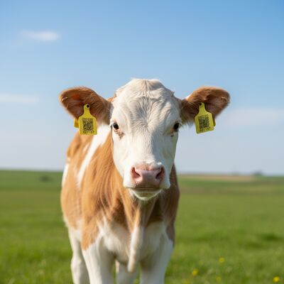 FOFIA Cow TPU Visual Yellow Livestock Connect Ear Tag di bovini Modello T921