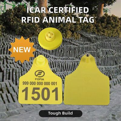 Marchio auricolare elettronico RFID ICAR COMPLETO per animali da allevamento Marchio auricolare in TPU antimanomissione per bovini per la gestione del bestiame