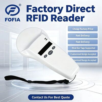 Lettore portatile RFID impermeabile con schermo OLED 128x32 USB per soluzione in plastica a lungo raggio per animali domestici e fattoria e ranch 125khz