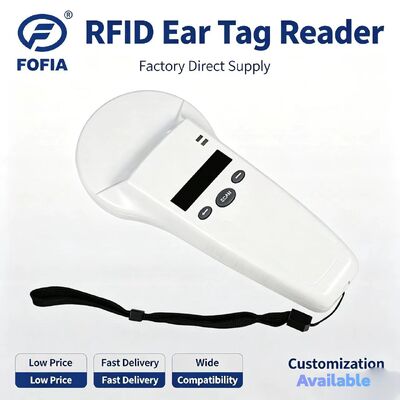 Lettore portatile RFID in plastica durevole FOFIA con schermo OLED 128x32 /USB per uso a lungo raggio per animali domestici e allevamenti/ranch