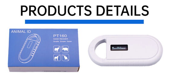Microchip di plastica portatile per animali lettore di carte RFID PT160 134,2 kHz schermo OLED batteria al litio USB CE certificato ISO 11784/11785