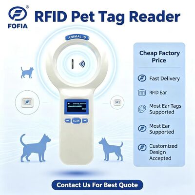 Lettore portatile in plastica PT200 RFID resistente con schermo OLED 128x64 ISO11784/5 Protocollo di lettura a lungo raggio per animali domestici e uso in azienda agricola