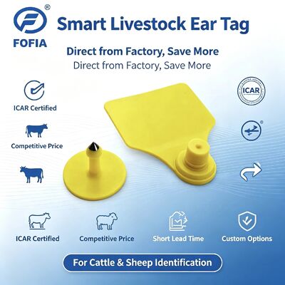 Fofia T904 Tag acustico RFID TPU 72*57mm Codifica laser allevamenti bovini suini pecore Icar