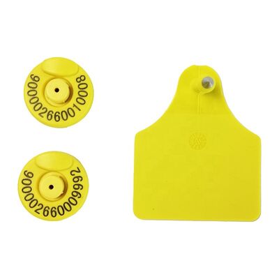 Etichette RFID per orecchie per animali da allevamento pecore capra maiale con 300N tensione 17cm distanza di lettura Norme IEC
