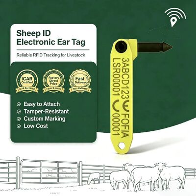 Fofia impermeabile resistente alle alte temperature integrato anti-spargimento elettronico T969 pecora gialla RFID ear tag TPU materiale RF
