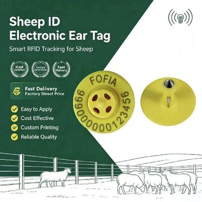 134.2kHz TPU Tag auricolare elettronico con 10 cm di gamma di lettura per suini