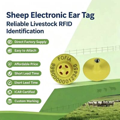 Etichette auricolari elettroniche per animali TPU per suini bovini pecore-10cm gamma di lettura -20~80C 29.90.3 mm