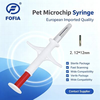 Fofia 2026 Nuovo RFID 134,2 kHz PP Materiale Animal ID Microchip Acquaproof Farm Usare Pet Iniezione 1,5 anni RFID Ear Tag