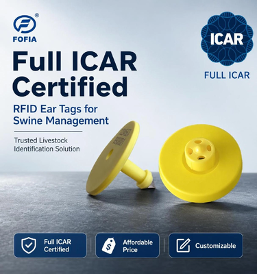 Full ICAR ET908 RFID impermeabile etichette dell'orecchio degli animali FDX-B 134.2Khz EM4305 chip per bestiame