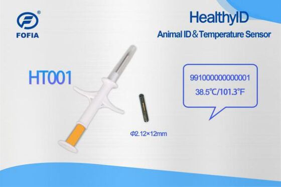 Fofia HT001 Microchip RFID Bio-glass Bianco Certificato ICAR per Animali Domestici (Cani, Gatti) con Sensore di Temperatura, Impermeabile 1.5