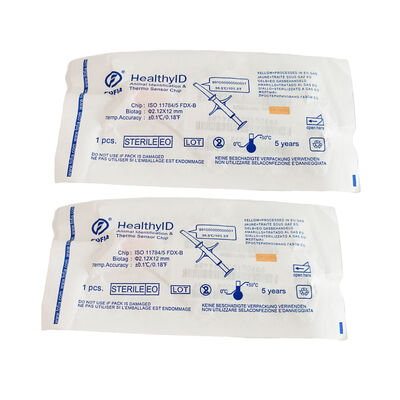 Fofia HT001 Microchip RFID Bio-glass Bianco Certificato ICAR per Animali Domestici (Cani, Gatti) con Sensore di Temperatura, Impermeabile 1.5