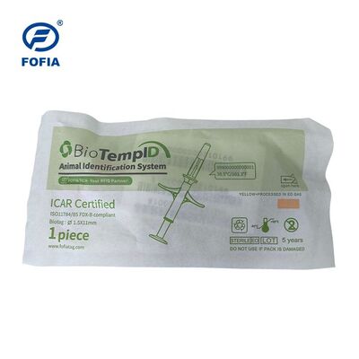 Fofia Certificato ICAR Microchip RFID PP per Animali Domestici Impermeabile con Sensore di Temperatura, 1.5 Anni di Garanzia