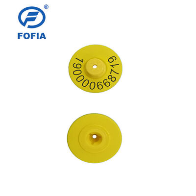 Nuove etichette auricolari elettroniche UHF impermeabili RFID in TPU da 5,7 mm gialle per animali ET933+T901 Chip Garanzia di 5 anni per uso bovino Fofia