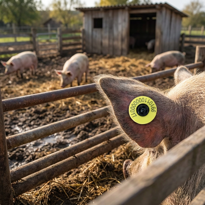 Nuovo Fofia Full ICAR ET908 Cow RFID LF Ear Tag Materiale TPU 350N Tensione 5 anni Garanzia ISO11784/5 Conformità Uso in azienda agricola