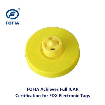 FOFIA Nuove Etichette Auricolari RFID TPU Gialle Resistenti all'Acqua ICAR LF ET908+T905 Chip per Allevamento Garanzia 5 Anni Bovini 14.5mm