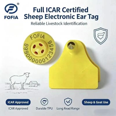 Fofia ET957+T967 Etichetta Elettronica per il Tracciamento di Animali da Fattoria (Pecore, Capre, Bovini) Nuova RFID TPU di Alta Qualità con Codifica Laser 3