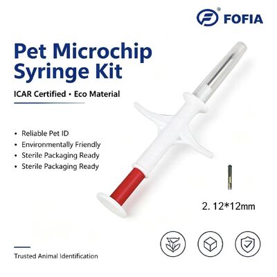 Fofia Impermeabile Certificato ICAR RFID 134.2kHz PP Microchip ID Animale Impermeabile per Animali Domestici Garanzia 1.5 Anni Uso Gatto Cane