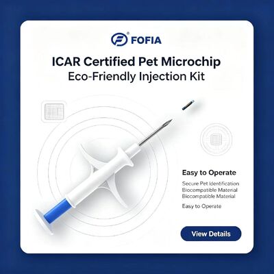 FOFIA ZS007 Certificato ICAR 134.2kHz RFID Microchip per animali FDX/EM4305 IP67 impermeabile PP bianco 1.4x8mm Cani Gatti Animali domestici