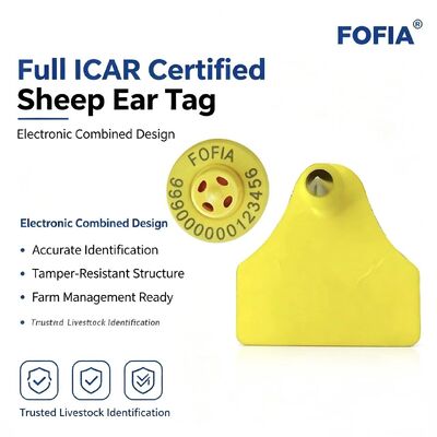 Acque resistenti durevole Fofia Pecora Capra Combinazione animale Rintracciamento elettronico dell'azienda agricola Ear Tag Nuovo laser di plastica TPU RFID di alta qualità