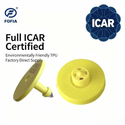Nuova etichetta auricolare per bovini Fofia impermeabile Full ICAR Certified ET908 Gialla RFID TPU, garanzia 1,5 anni, codifica laser per tracciamento animali