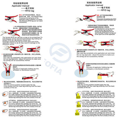 Red Livestock Ear Tag Applicator Pliers Animal Identification Ear Tag Applicator for Pig Cattle Sheep