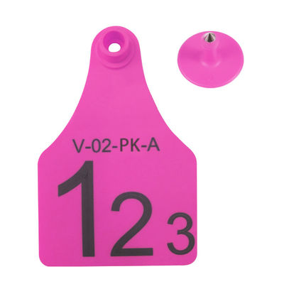 Tag visivo RFID Mini / medio / grande dimensione La scelta migliore per la gestione degli animali Supporto alla stampa laser 134,2 Khz giallo